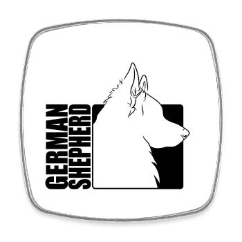 German Shepherd Dog Profil Hunde Hund Wilsigns - Viereckiger Kühlschrankmagnet - Weiß - Vorne