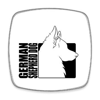 German Shepherd Dog Profil Hunde Hund Wilsigns - Viereckiger Kühlschrankmagnet - Weiß - Vorne
