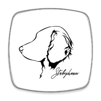 Stabijhoun Profile Dogs Dog Wilsigns - Square fridge magnet - white - Front