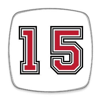 15 symboles numériques - Magnet carré - blanc - Devant