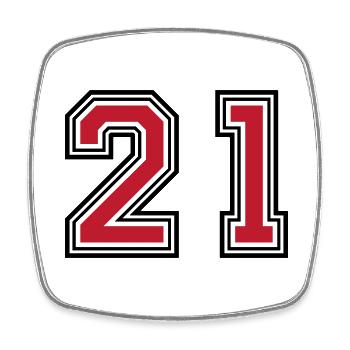 21 Symbole numérique - Magnet carré - blanc - Devant