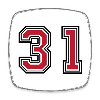 31 Symbole numérique - Magnet carré - blanc - Devant