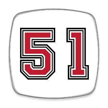 51 Symbole numérique - Magnet carré - blanc - Devant