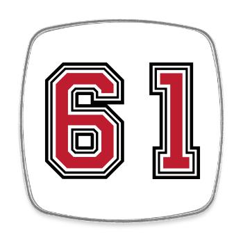 61 Symbole numérique - Magnet carré - blanc - Devant