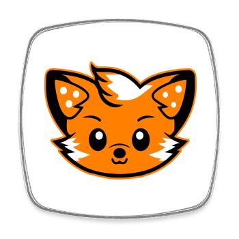 Fox Head Comic Cute - Square fridge magnet - white - Front