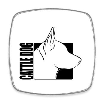 Profil de chien de bouvier Chien de troupeau Chiens Chien Wilsigns - Magnet carré - blanc - Devant