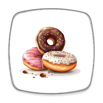 Donut für einen Donut-Liebhaber - Viereckiger Kühlschrankmagnet - Weiß - Vorne