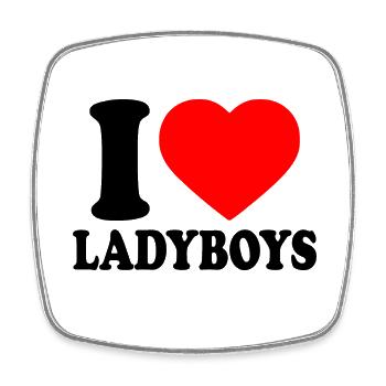I love ladyboys - Viereckiger Kühlschrankmagnet - Weiß - Vorne