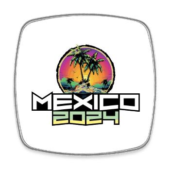 Mexiko 2024 Urlaub Palmen - Viereckiger Kühlschrankmagnet - Weiß - Vorne