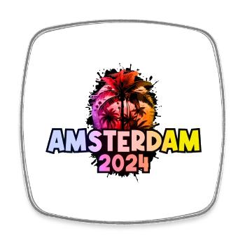 Amsterdam 2024 Coloré - Magnet carré - blanc - Devant
