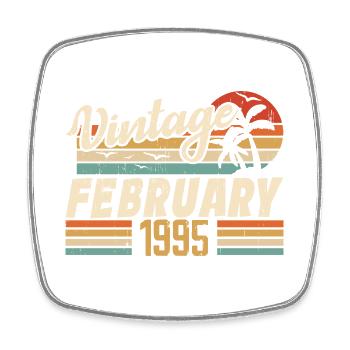 Millésime Né Février 1995 Cadeau 39e Anniversaire - Magnet carré - blanc - Devant