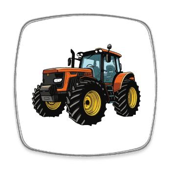 Traktor Farmer - Viereckiger Kühlschrankmagnet - Weiß - Vorne