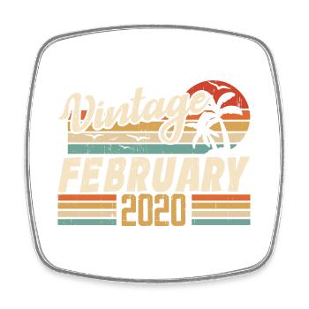 Millésime Né Février 2020 Cadeau 39e Anniversaire - Magnet carré - blanc - Devant