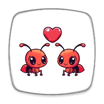Ant Couple Love Couple In Love - Square fridge magnet - white - Front