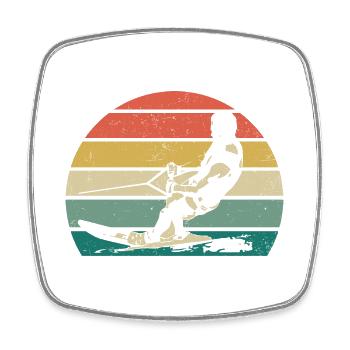 wakeboarden herzschlag wakeboard wakeboarder - Square fridge magnet - white - Front