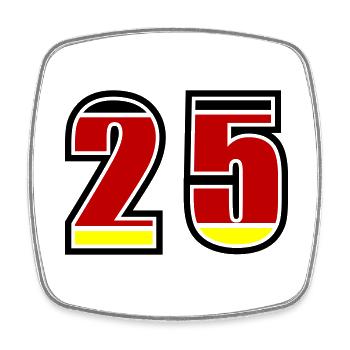 25 Number Germany Jersey - Square fridge magnet - white - Front