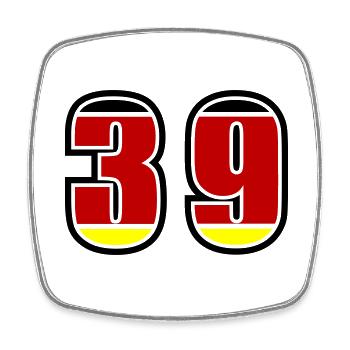 39 Number Germany Jersey - Square fridge magnet - white - Front