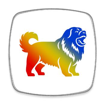 Chow Chow Hund - Viereckiger Kühlschrankmagnet - Weiß - Vorne