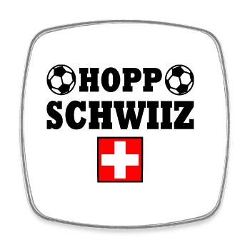 Hopp schwiiz - Magnet carré - blanc - Devant