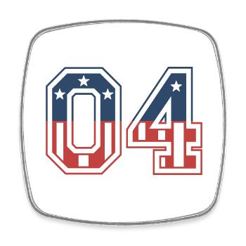 Anzahl 04 USA - Viereckiger Kühlschrankmagnet - Weiß - Vorne