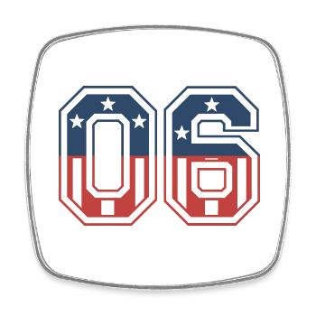 Anzahl 06 USA - Viereckiger Kühlschrankmagnet - Weiß - Vorne