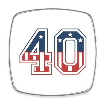 Numéro 40 États-Unis - Magnet carré - blanc - Devant