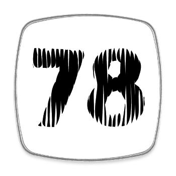 78 Number jersey - Square fridge magnet - white - Front