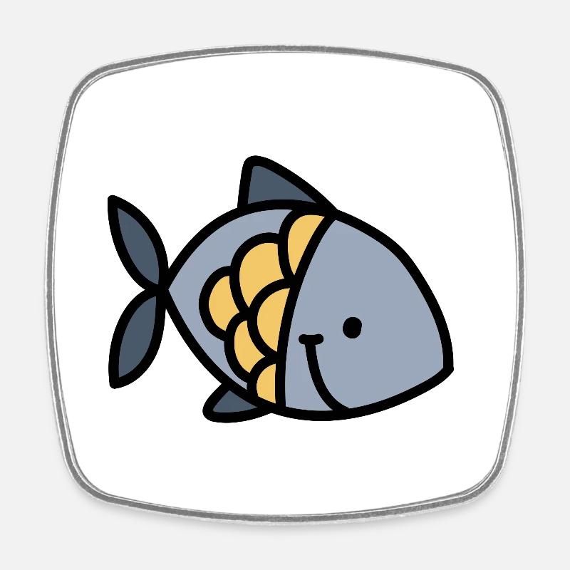fishyish - Square fridge magnet - white