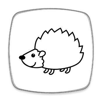 Igel Comic Tier - Viereckiger Kühlschrankmagnet - Weiß - Vorne