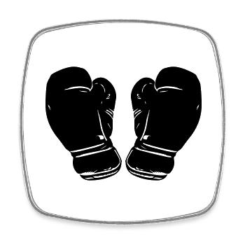 Gants de boxe Symbole Sports de boxe - Magnet carré - blanc - Devant