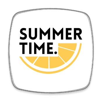 Sommerzeit - Zitrone - Viereckiger Kühlschrankmagnet - Weiß - Vorne