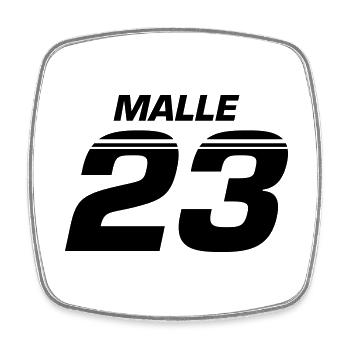 Malle 23 - Viereckiger Kühlschrankmagnet - Weiß - Vorne
