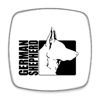 German Shepherd Profile Dogs Dog Dog Sports - Square fridge magnet - white - Front