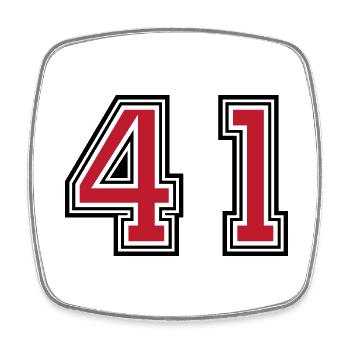 41 Zahl symbol - Viereckiger Kühlschrankmagnet - Weiß - Vorne