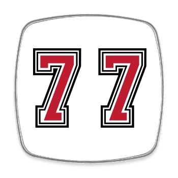 77 Number Symbol - Square fridge magnet - white - Front
