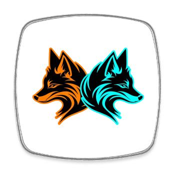 Fuchs Tier - Viereckiger Kühlschrankmagnet - Weiß - Vorne