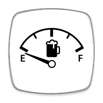 Compteur de vitesse de bière + votre texte - Magnet carré - blanc - Devant