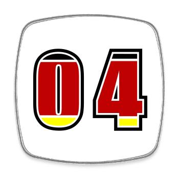 Maillot Allemagne numéro 4 - Magnet carré - blanc - Devant