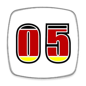 Maillot Allemagne numéro 5 - Magnet carré - blanc - Devant