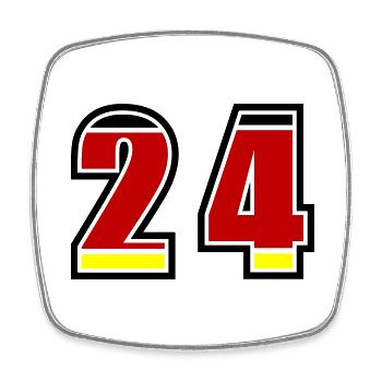 24 Number Germany Jersey - Square fridge magnet - white - Front