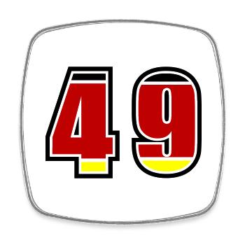 49 Numéro Allemagne Jersey - Magnet carré - blanc - Devant