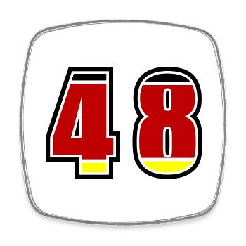 48 Numéro Allemagne Jersey - Magnet carré - blanc - Devant