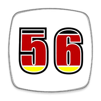 56 Nummer Deutschland Trikot - Viereckiger Kühlschrankmagnet - Weiß - Vorne