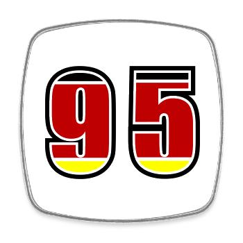 95 Number Germany Jersey - Square fridge magnet - white - Front