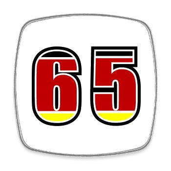65 Number Germany Jersey - Square fridge magnet - white - Front