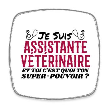 Assistent | Tierarzt | Geschenk | Superkraft - Viereckiger Kühlschrankmagnet - Weiß - Vorne