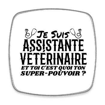 Assistent | Veto | Geschenk | Superkraft - Viereckiger Kühlschrankmagnet - Weiß - Vorne