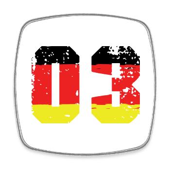 Maillot Allemagne numéro 3 - Magnet carré - blanc - Devant