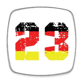 23 Numéro Allemagne Jersey - Magnet carré - blanc - Devant