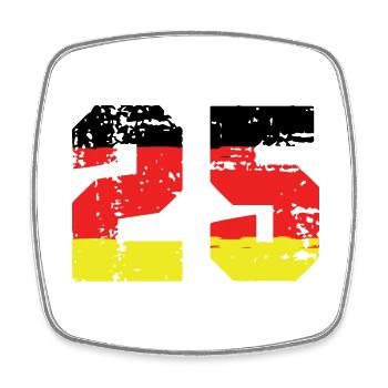 25 Number Germany Jersey - Square fridge magnet - white - Front